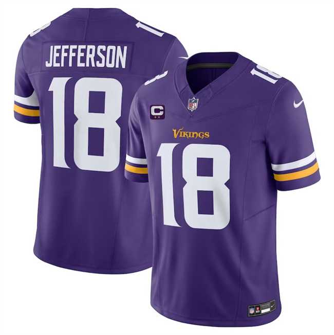 Men & Women & Youth Minnesota Vikings #18 Justin Jefferson Purple 2024 F.U.S.E. With 2-Star C Patch Vapor Limited Stitched Jersey->minnesota vikings->NFL Jersey